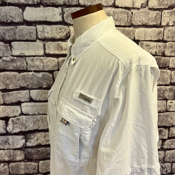 Columbia White Long Sleeve Button Down Top Size XL - Picture 5 of 9